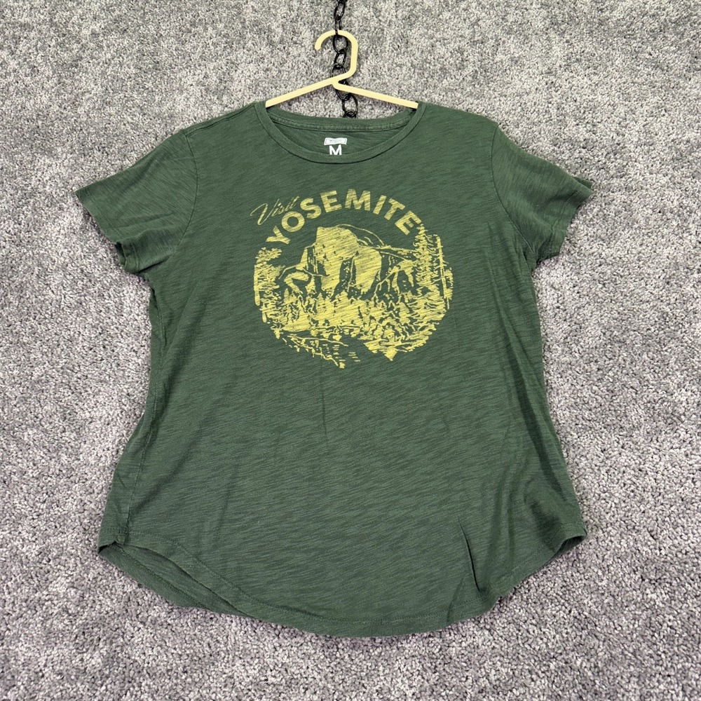 Tailgate Shirt Womens Medium Green Visit Yosemite Graphic Tee Outdoor Casual